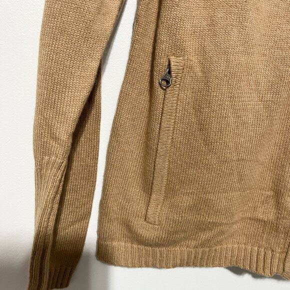 Eddie Bauer Womens Zip Up Fair Isle Hooded Sweater M Angora Tan Nordic Cabincore - Picture 5 of 8